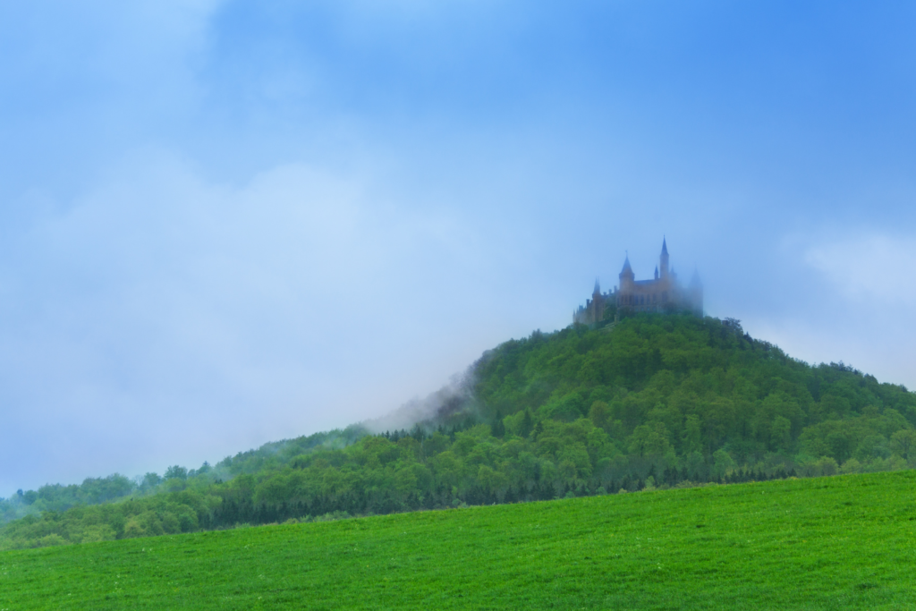 Hohenzollern Castle over green hill