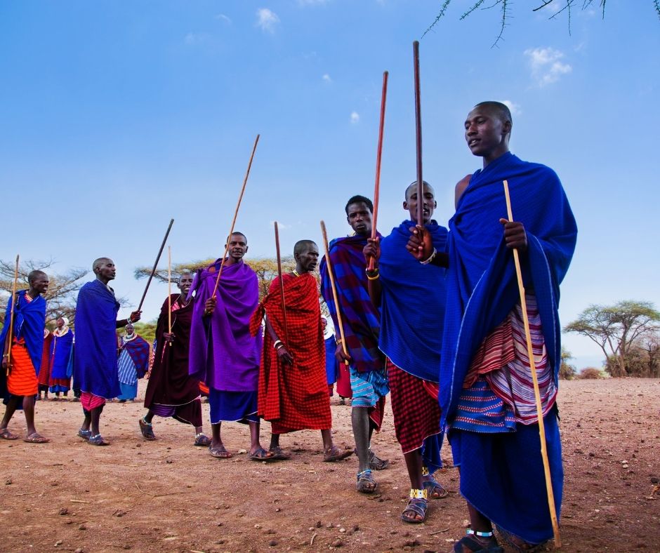 Maasai Men in Their Ritual Dance