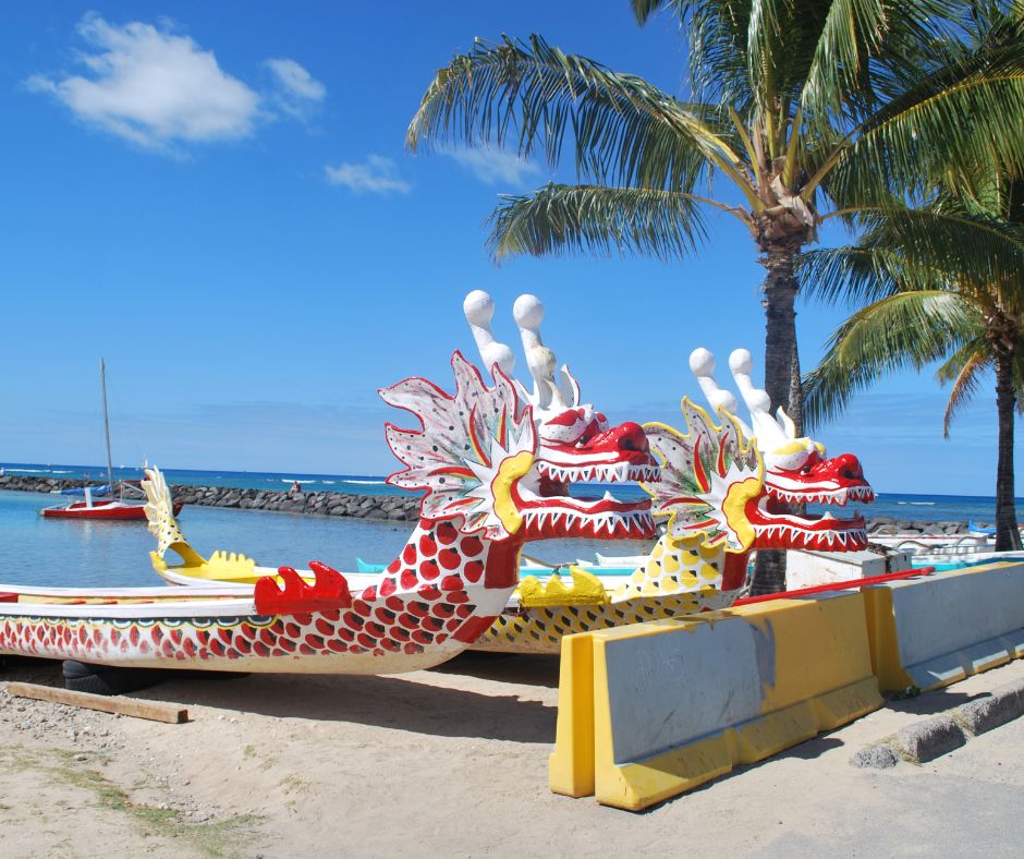 Dragon Boats Waikiki Beach Hawaii
