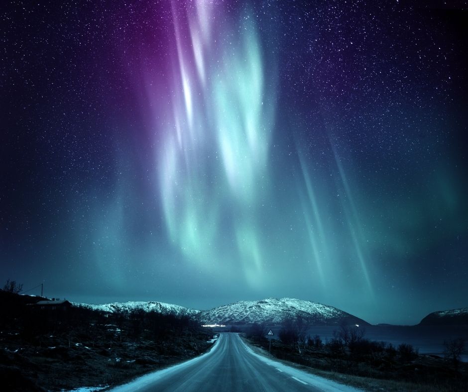 Dramatic Northern Lights Aurora In Norway