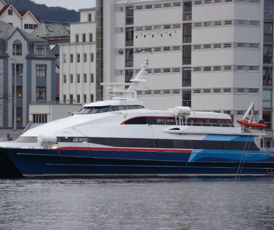 Luxury Yacht in Port in Bergan, Norway