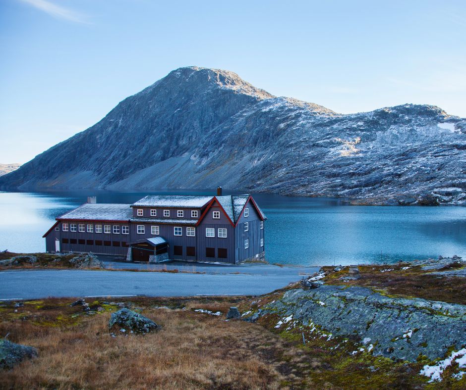 a hotel on Djupvatnet lake in Norway