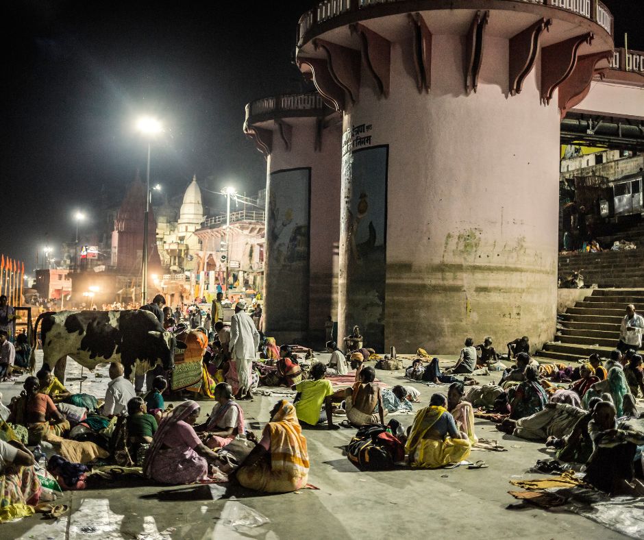 Hindu pilgrims in Varanasi India